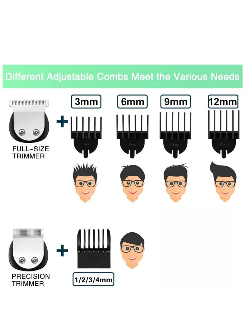 Beard Trimmer for Men Hair Clippers  Hair Trimmer IPX7 Waterproof Mustache Body Nose Ear Facial Shaver Electric Razor All in 1 Beard Kit Gifts for Men USB Rechargeable  LED Display