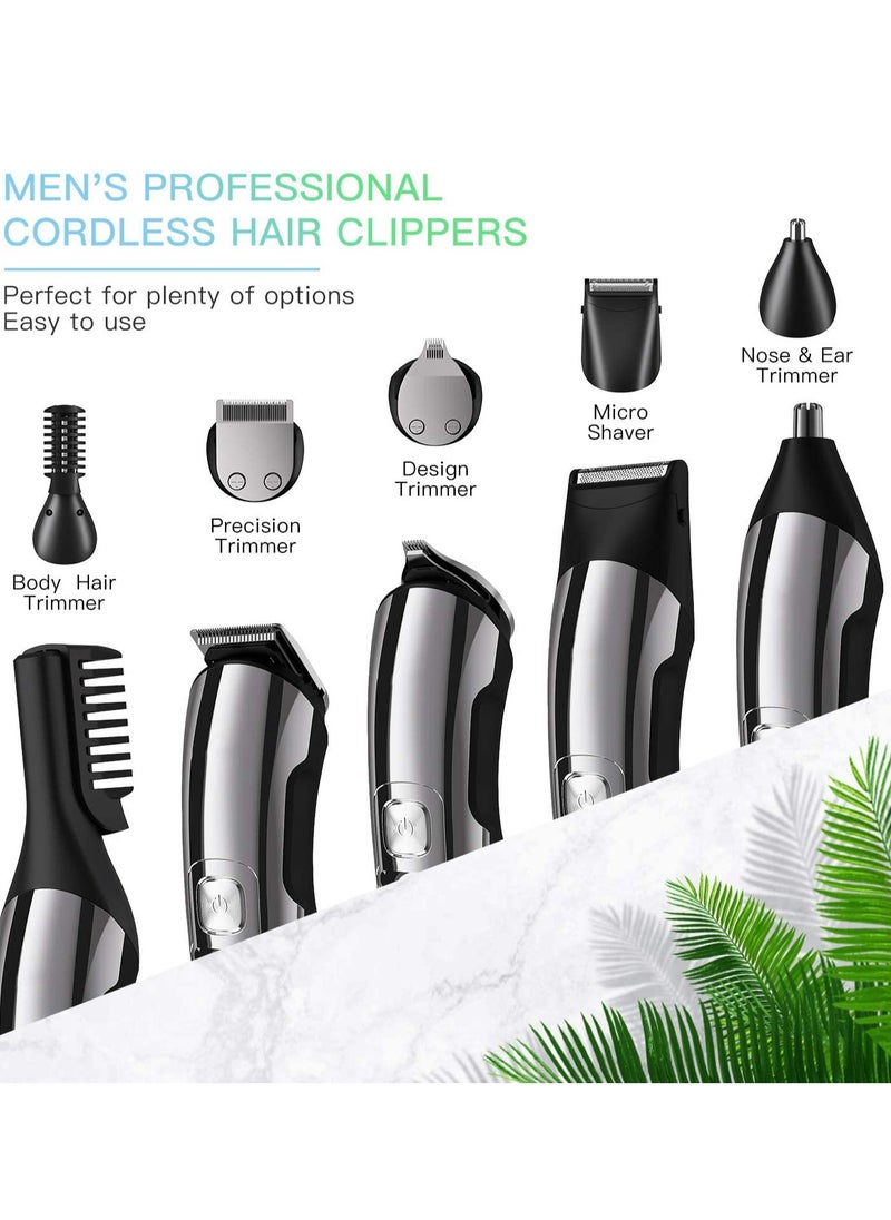 Beard Trimmer for Men Hair Clippers  Hair Trimmer IPX7 Waterproof Mustache Body Nose Ear Facial Shaver Electric Razor All in 1 Beard Kit Gifts for Men USB Rechargeable  LED Display