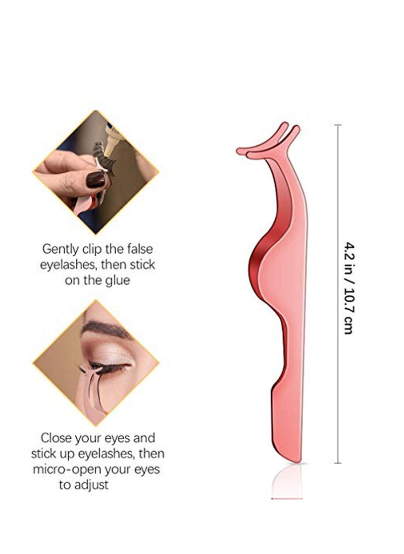 False Lashes, False Eyelashes Mink Lashes 5 Pairs Reusable 3D Mink Lashes Handmade Natural Thick Fake Eyelashes Contains Stainless Steel Eyelash Tweezers