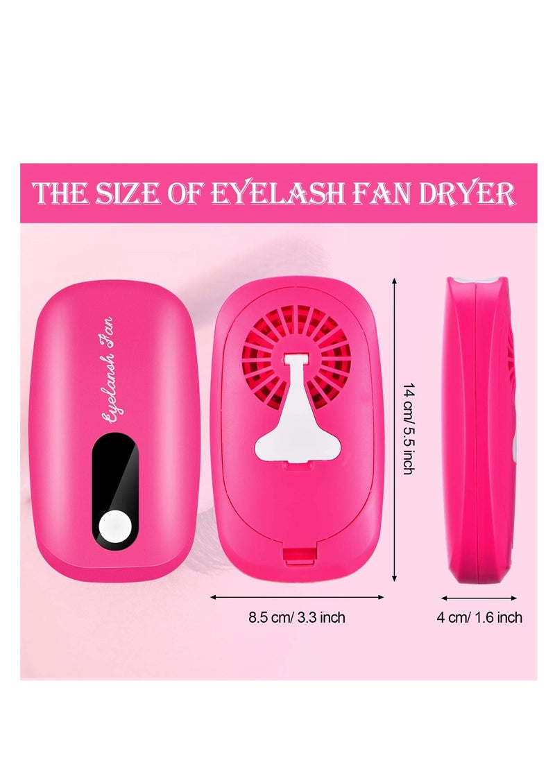 SYOSI Rechargeable Mini Lash Fan Dryer - 2 Pieces Handheld USB Bladeless Fan for Eyelash Extensions, Portable Air Conditioning Blower