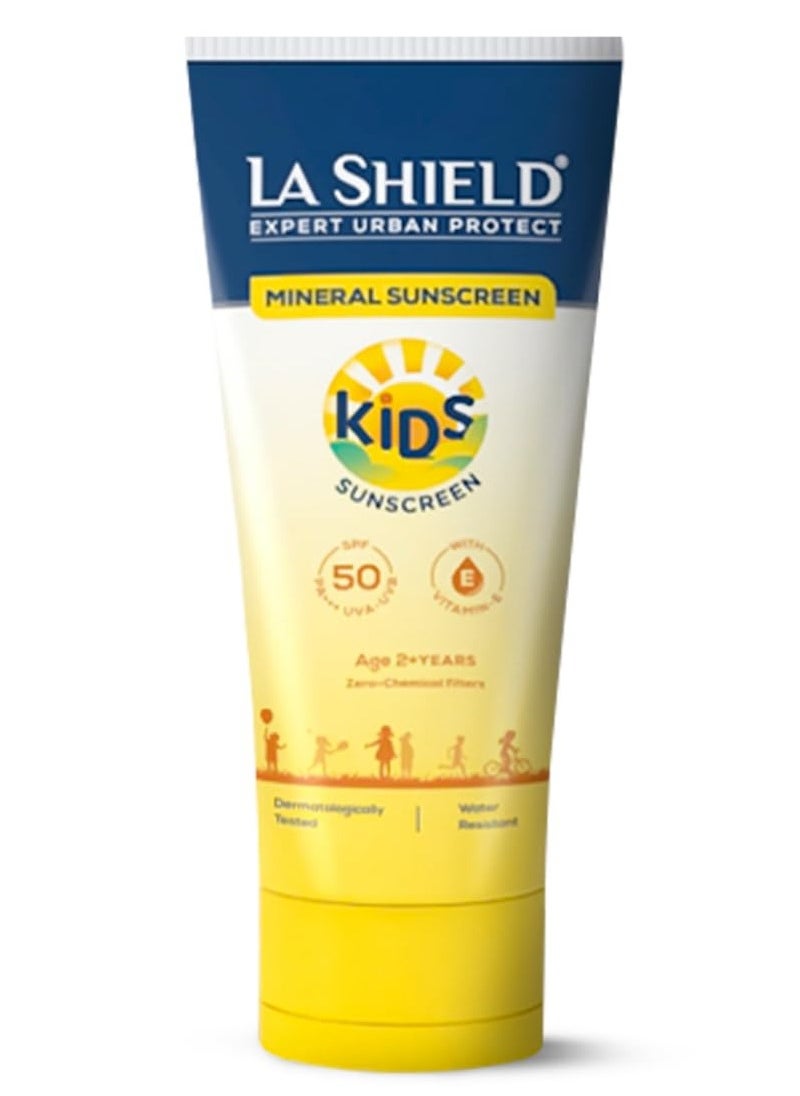 La Shield Kids Sunscreen Gel SPF 50 PA+++|100% Mineral Sunscreen|For kids above 2 years age|Enriched with Vitamin E & Hyaluronic Acid|Suitable for Sensitive skin|4 hour water resistant|Fragrance free