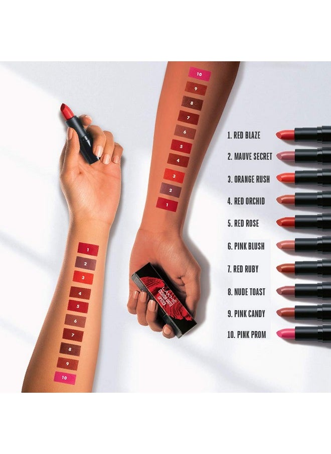 LAKMÉ Forever Matte Lipstick, Made With French Rose Oil Extracts, Pink Candy, 4.5G