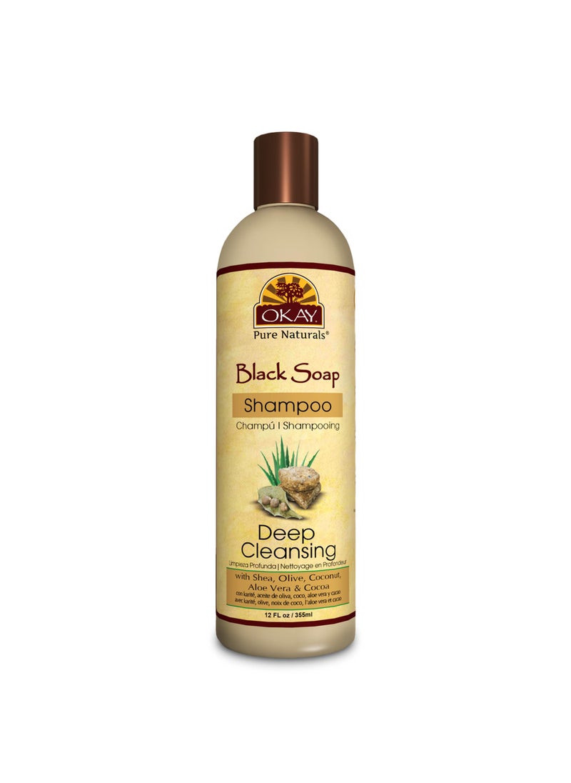 OKAY AFRICAN BLACK SOAP SHAMPOO 12oz / 355ml