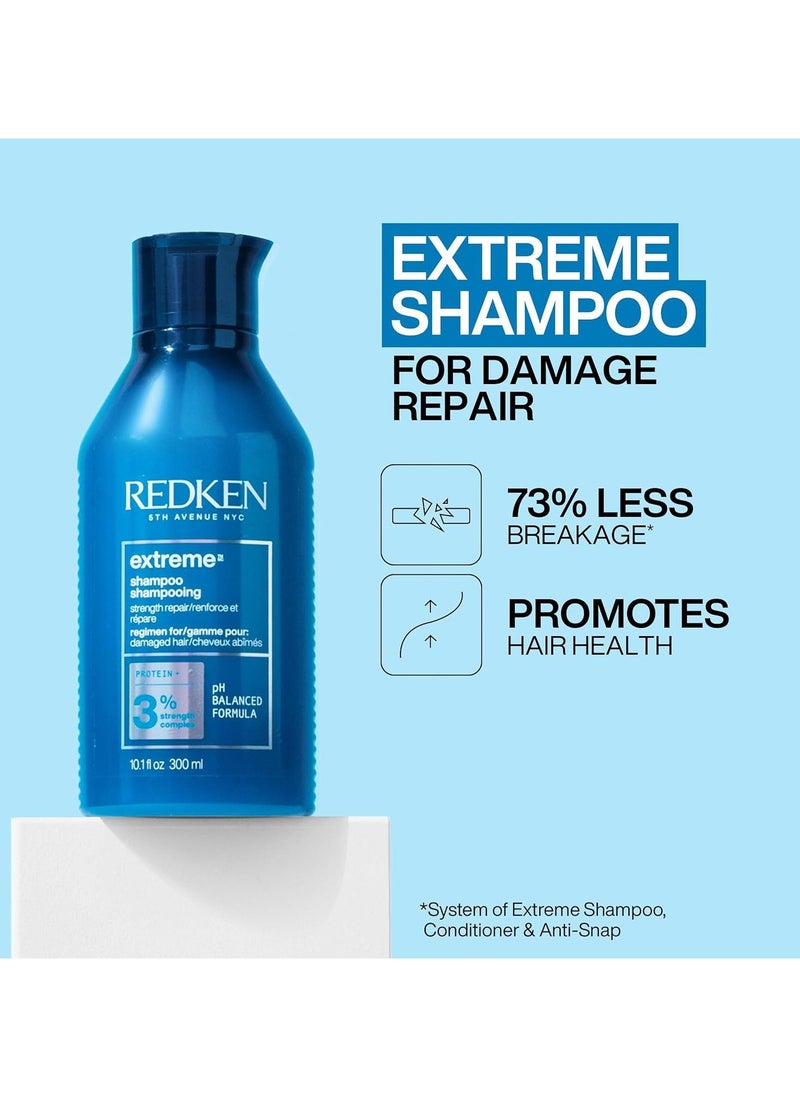 Redken Shampoo, For Damaged Hair, Repairs Strength & Adds Flexibility, Extreme, 300 Ml
