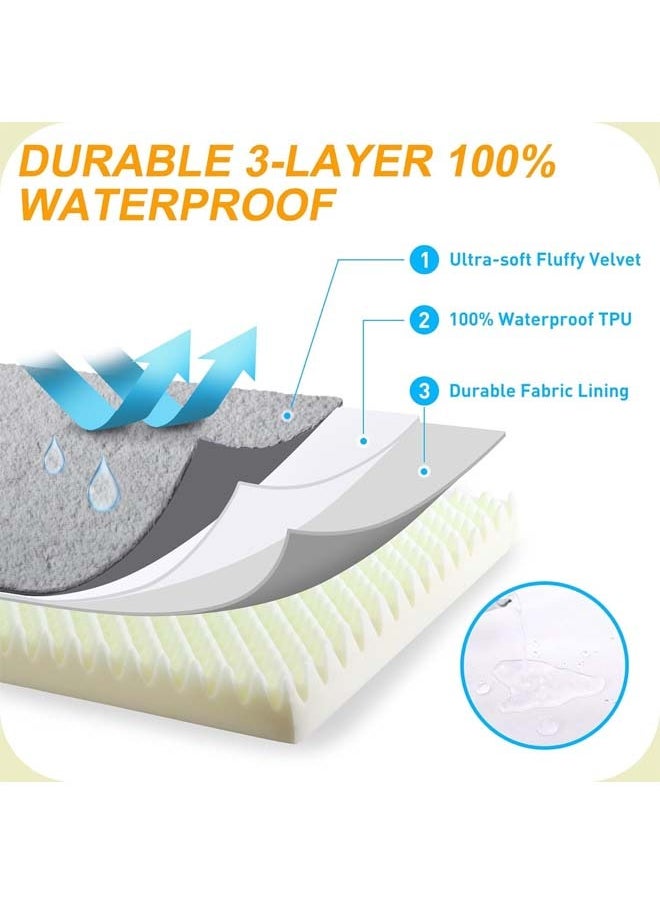 Dog Bed for Large Dogs - Big Orthopedic Crate Bed Plush Dog Bed with Egg Crate Foam Pet Bed Mat, Removable Washable Cover, Suitable for Dogs Up to (White, XL:112*81*7.5CM)
