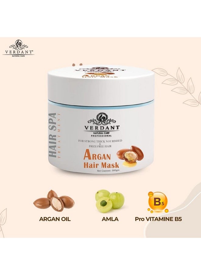 Argan Hair Mask For Women & Men | Argan Hair Mask For Dry And Frizzy Hair | Hair Mask For Hair Growth | Hair Mask For Smoothening, Nourished, Damaged | Hair Mask For Hair Fall Control & Dandruff | Hair Spa Treatment Hair Mask For Dry And Frizzy Hair - No Paraben, Silicones, Sulphates - 500Gm