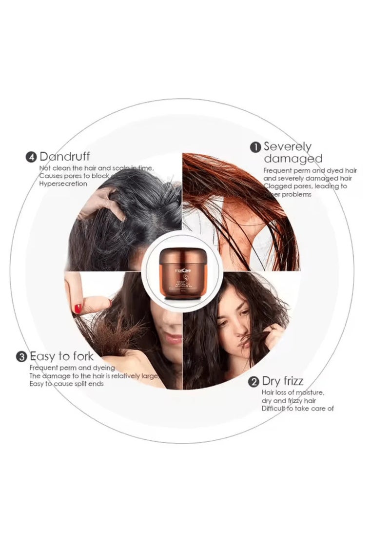 MaxCare Deep Conditioning Hair Mask with Moroccan Argan Oil & Shea Butter – 500g for Silky, Manageable Hair