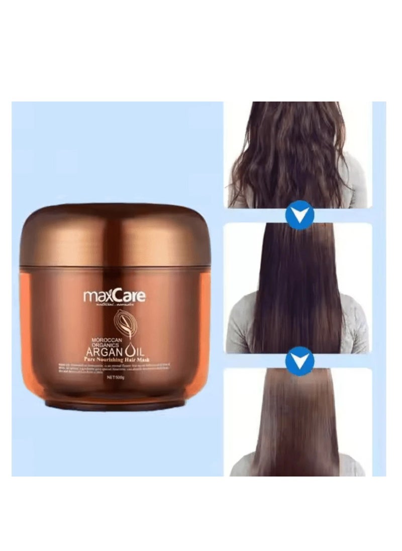MaxCare Deep Conditioning Hair Mask with Moroccan Argan Oil & Shea Butter – 500g for Silky, Manageable Hair