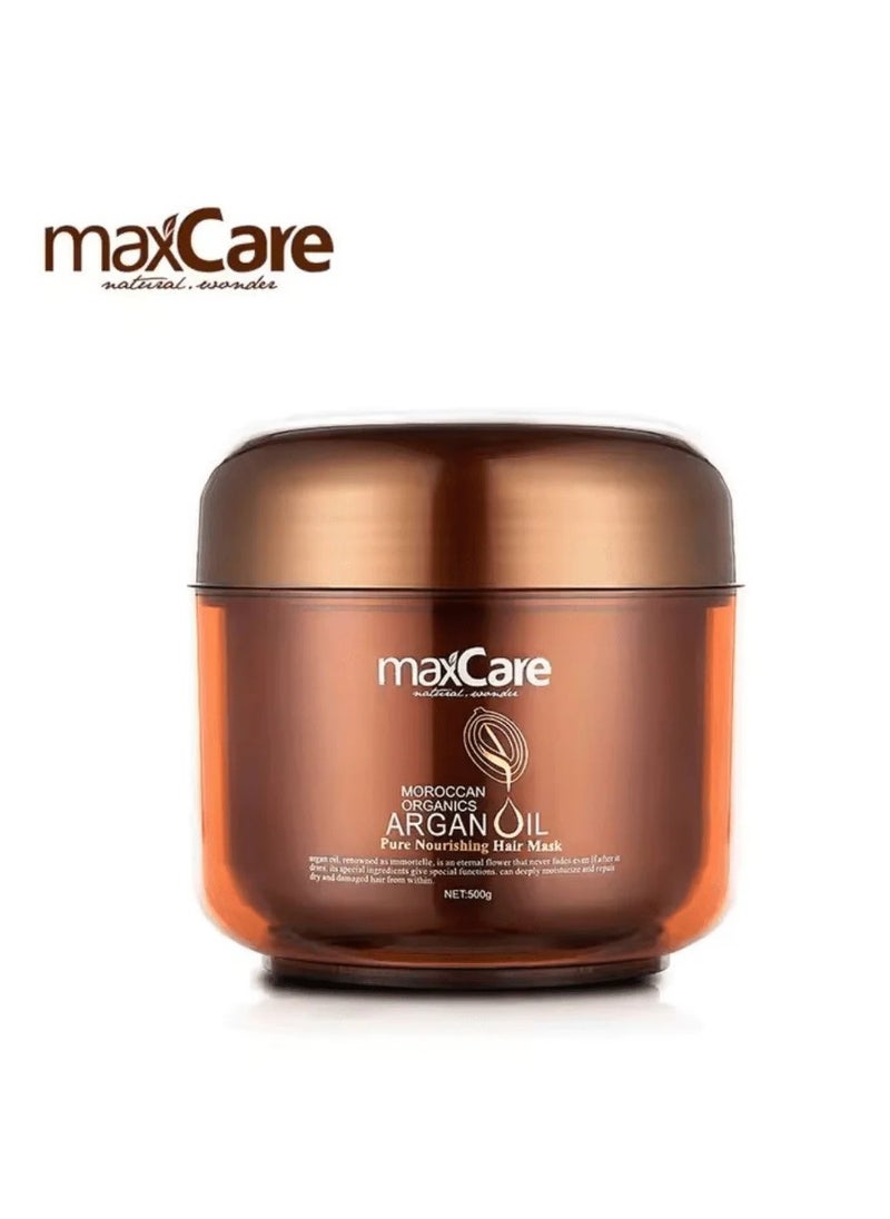 MaxCare Deep Conditioning Hair Mask with Moroccan Argan Oil & Shea Butter – 500g for Silky, Manageable Hair