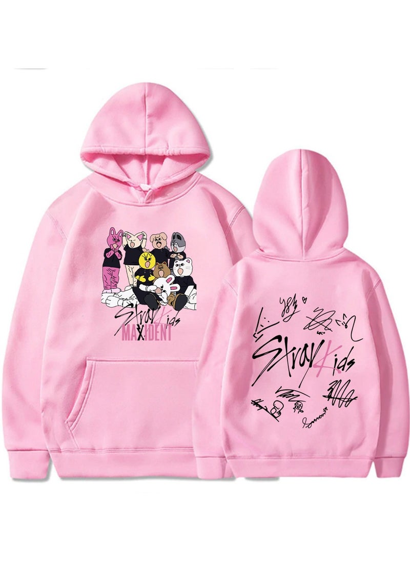 Stray Kids Long Sleeve Thin Hoodie Pink