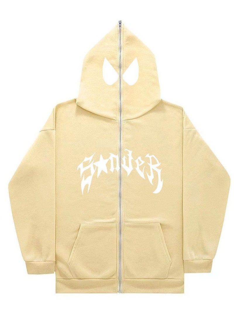 Graphic Print Zip Up Hoodie, Casual Long Sleeve Hoodie Outerwear, Women's Clothing