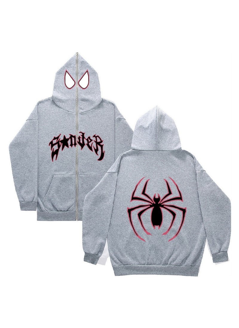 Graphic Print Zip Up Hoodie, Casual Long Sleeve Hoodie Outerwear, Women's Clothing