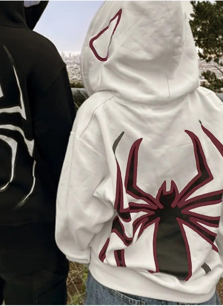 Graphic Print Zip Up Hoodie, Casual Long Sleeve Hoodie Outerwear, Women's Clothing