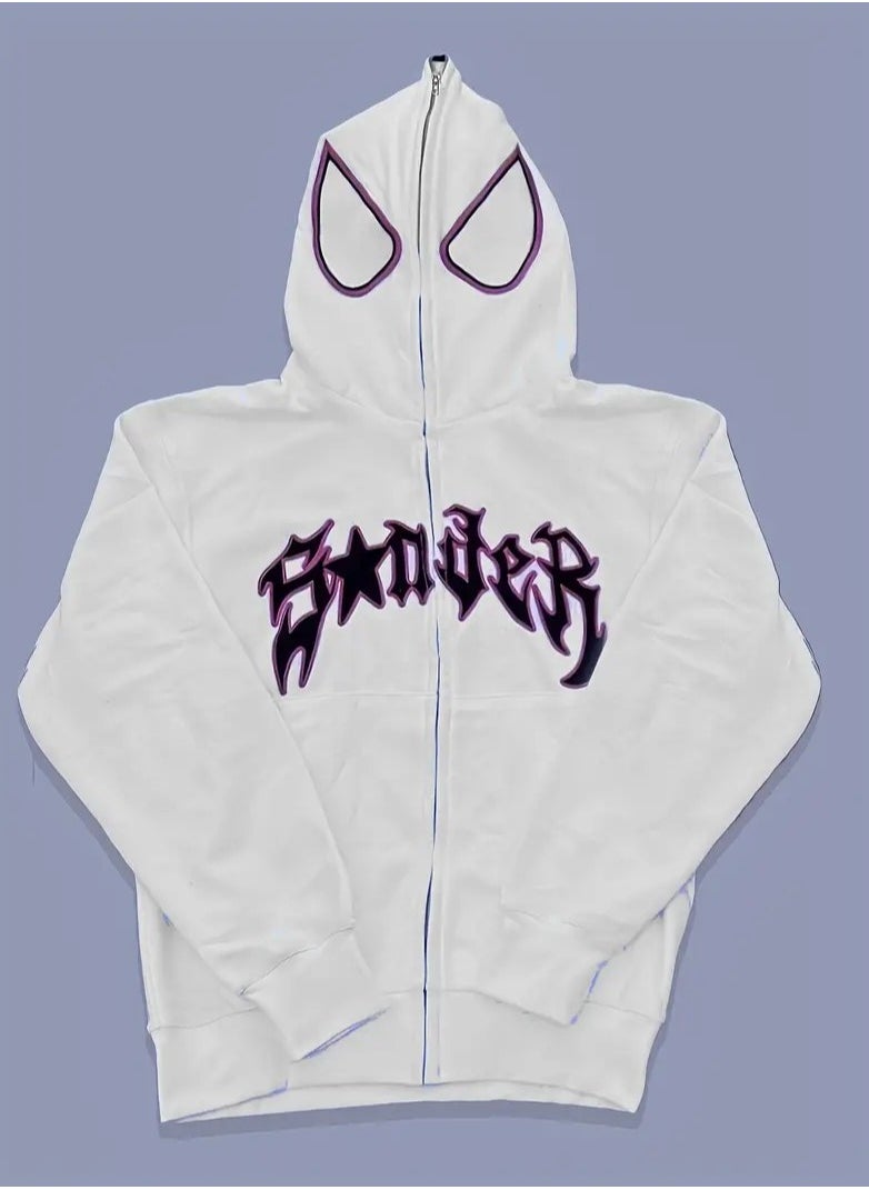 Graphic Print Zip Up Hoodie, Casual Long Sleeve Hoodie Outerwear, Women's Clothing