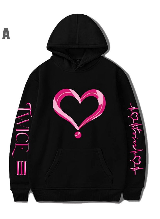 TWICE Long Sleeve Thin Hoodie Black