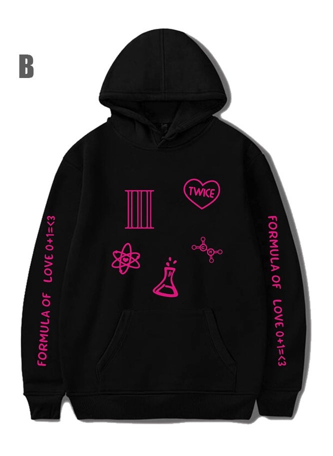 TWICE Long Sleeve Thin Hoodie Black