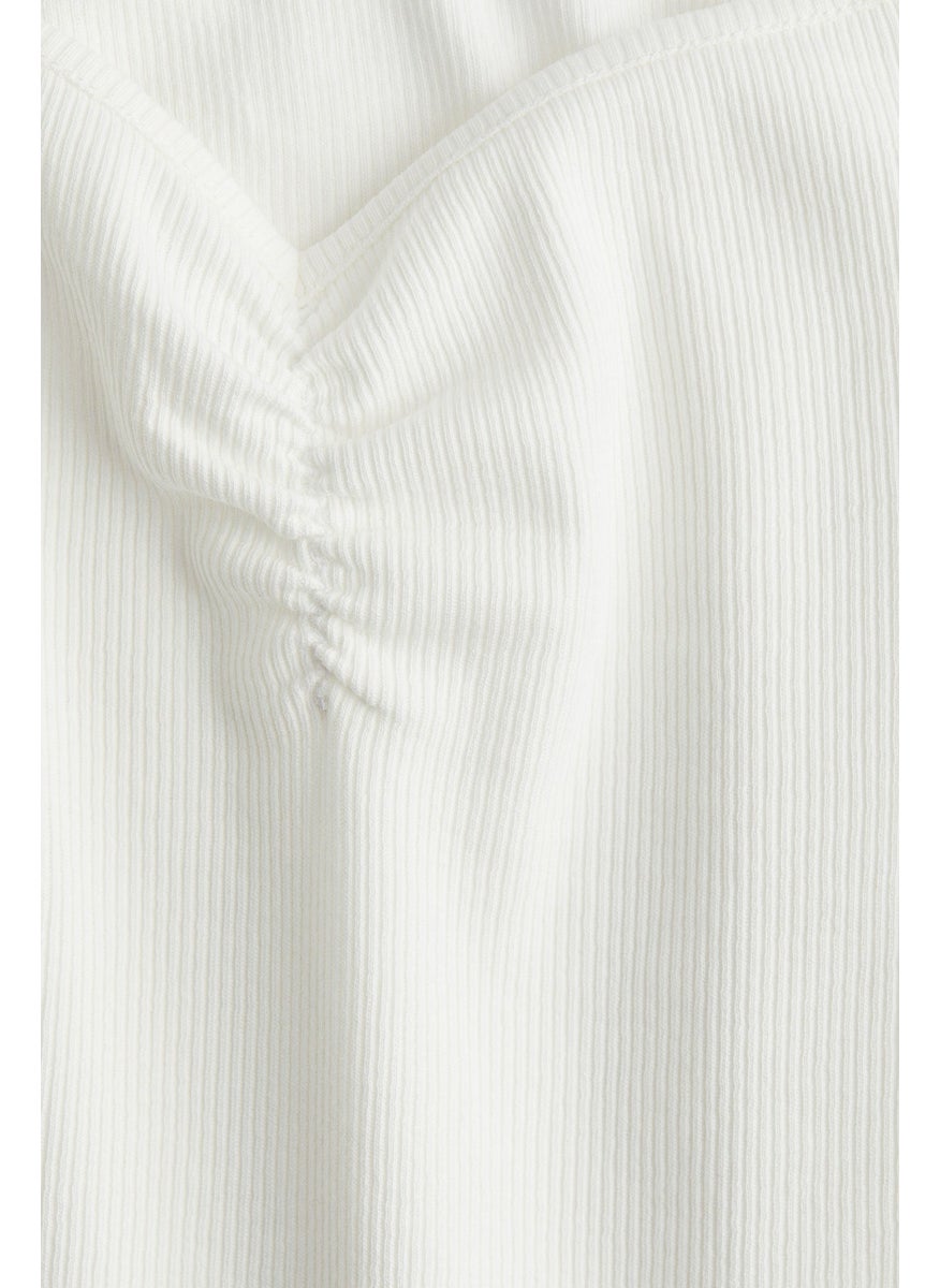 Ribbed Boat-Neck Top
