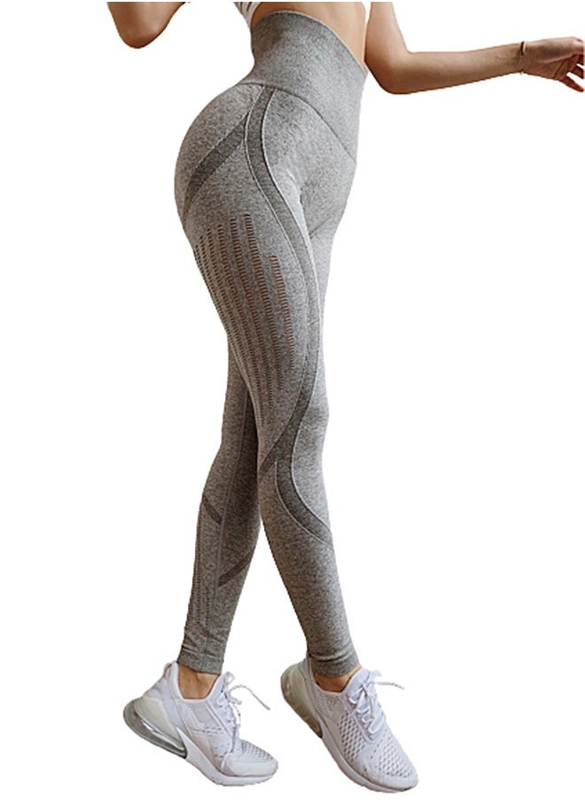 High Waist Printed Training Leggings Grey