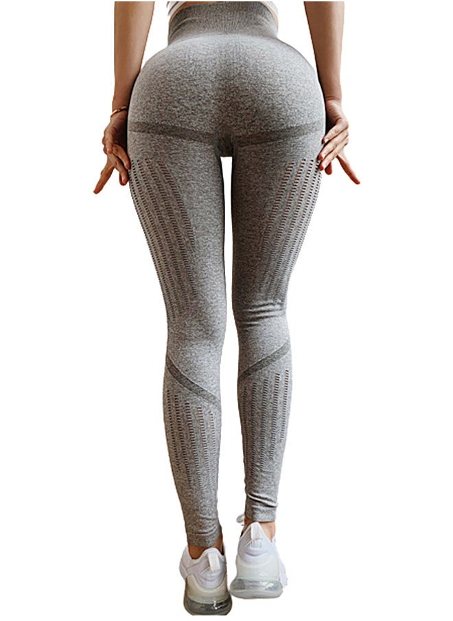 High Waist Printed Training Leggings Grey