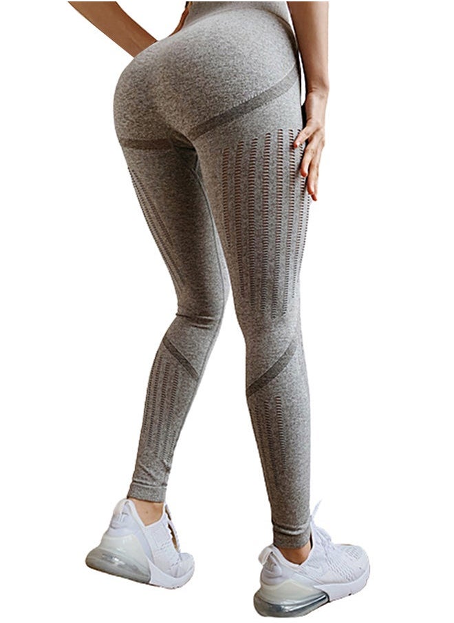 High Waist Printed Training Leggings Grey