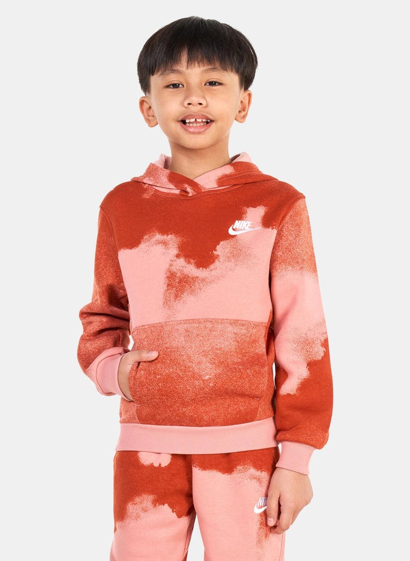Kids' Club Fleece Washed Allover Print Hoodie