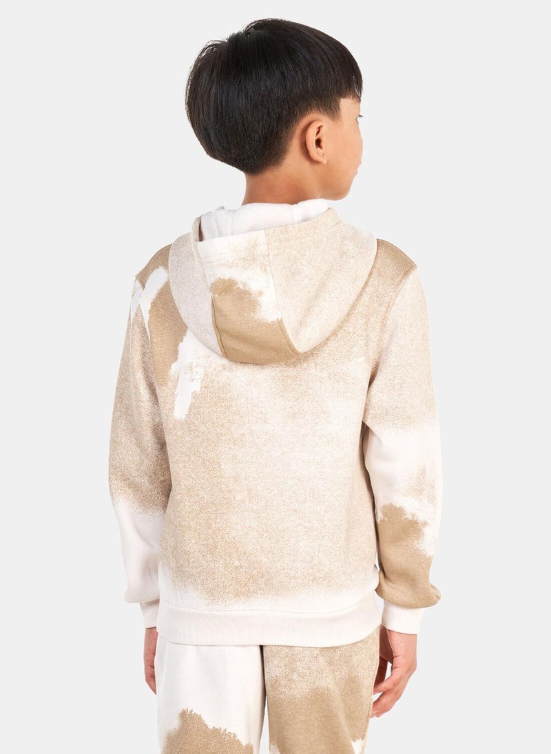 Kids' Club Fleece Washed Allover Print Hoodie