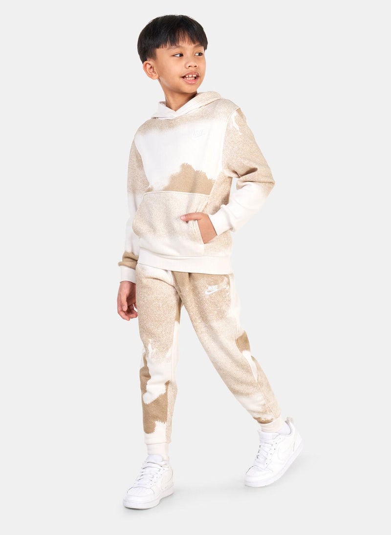 Kids' Club Fleece Washed Allover Print Hoodie