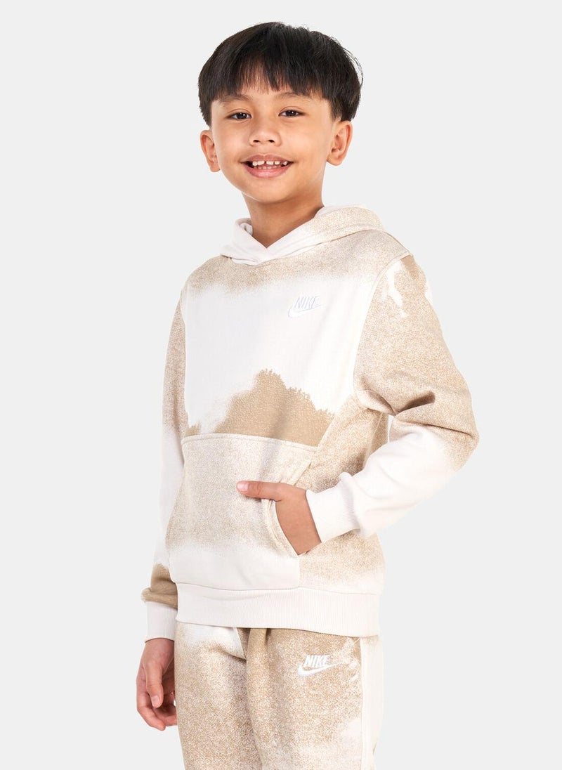 Kids' Club Fleece Washed Allover Print Hoodie