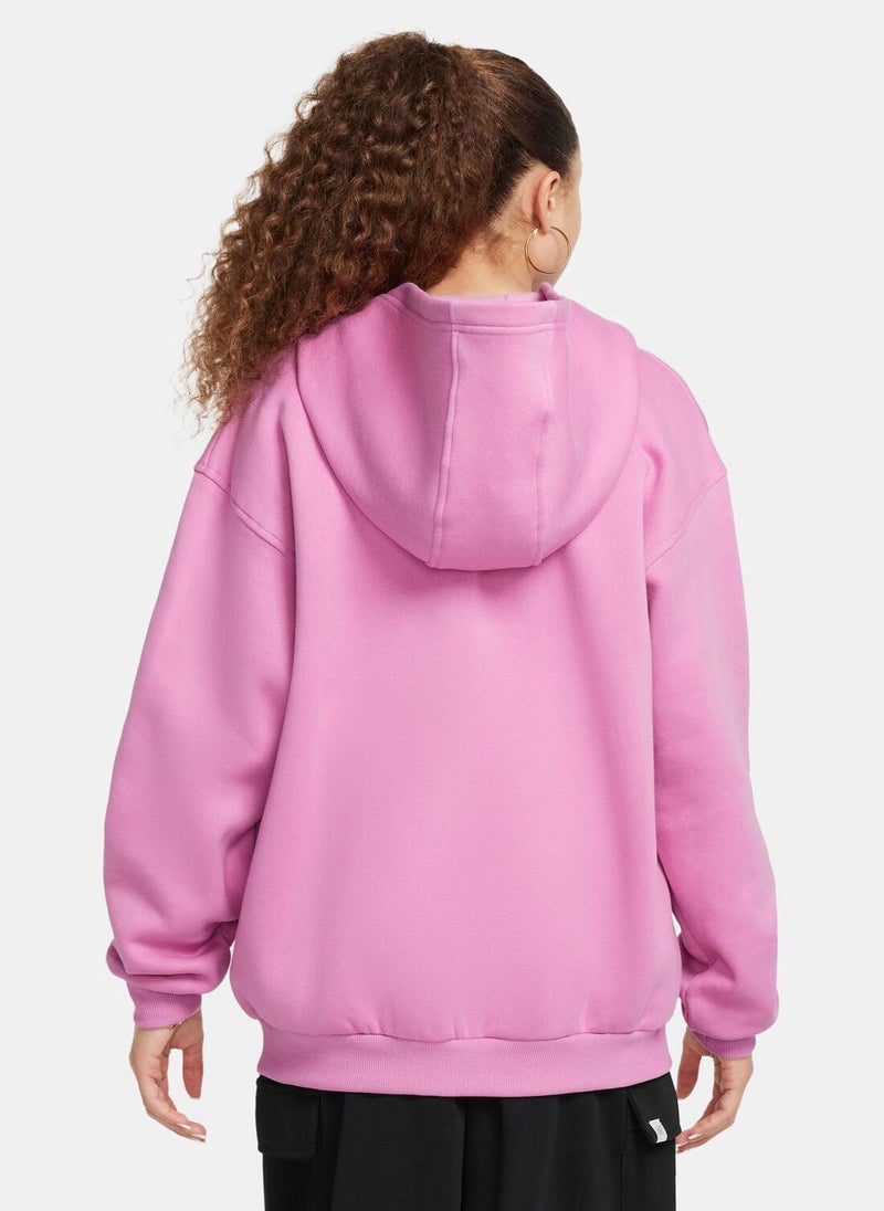 Kids' Sportswear Club Fleece Oversized Full-Zip Hoodie
