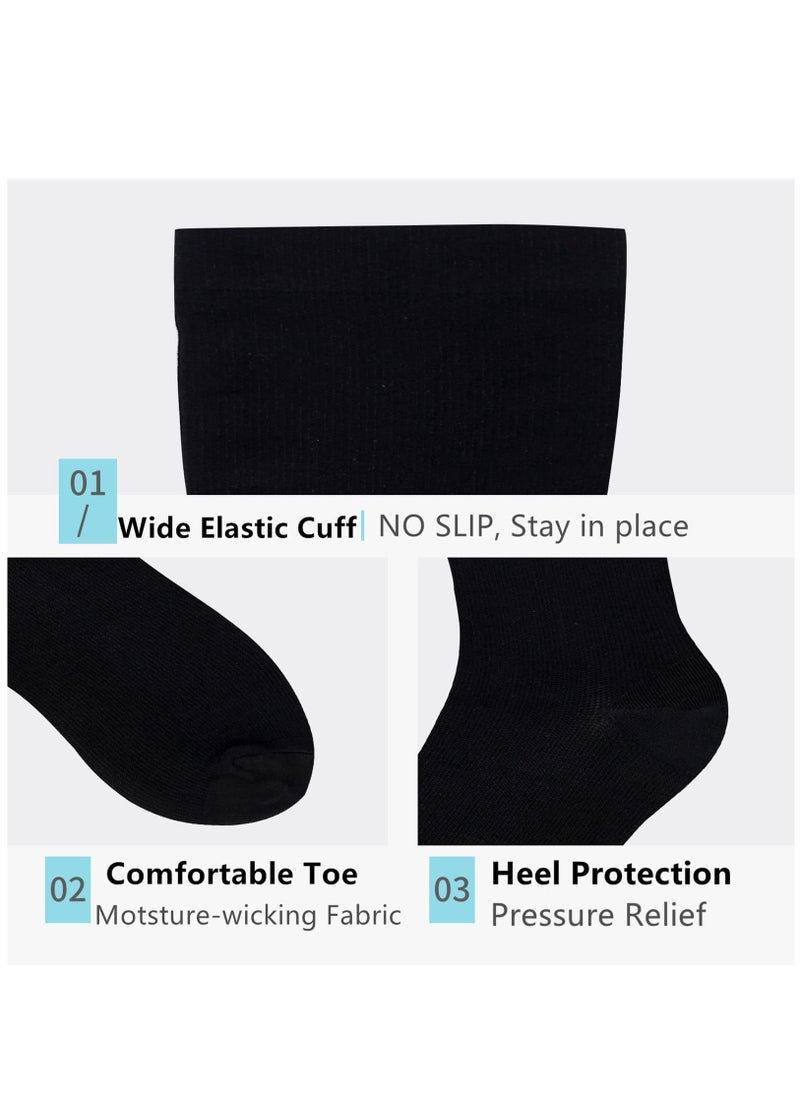Wide Calf Compression Socks for Women Men, 2 Pairs Plus Size Extra Large Size Support Socks Stockings Reduces Swelling & Pain for Nurses Running Pregnant Travel Flight 20-25 mmHg