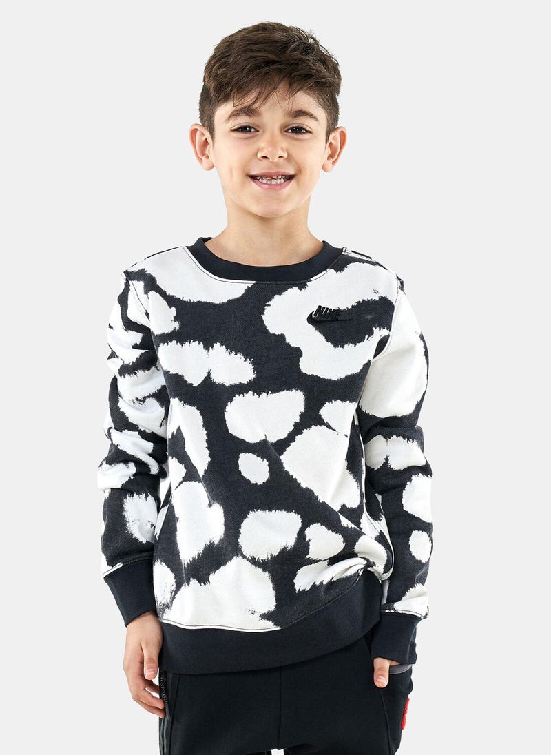 Kids' Sportswear Allover Print Crew Sweatshirt
