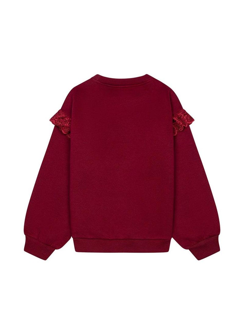 Girls Frill Sleeved Sweatshirt