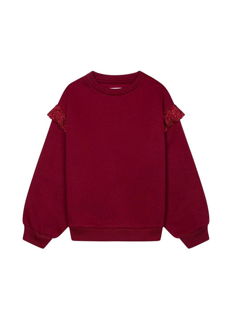 Girls Frill Sleeved Sweatshirt