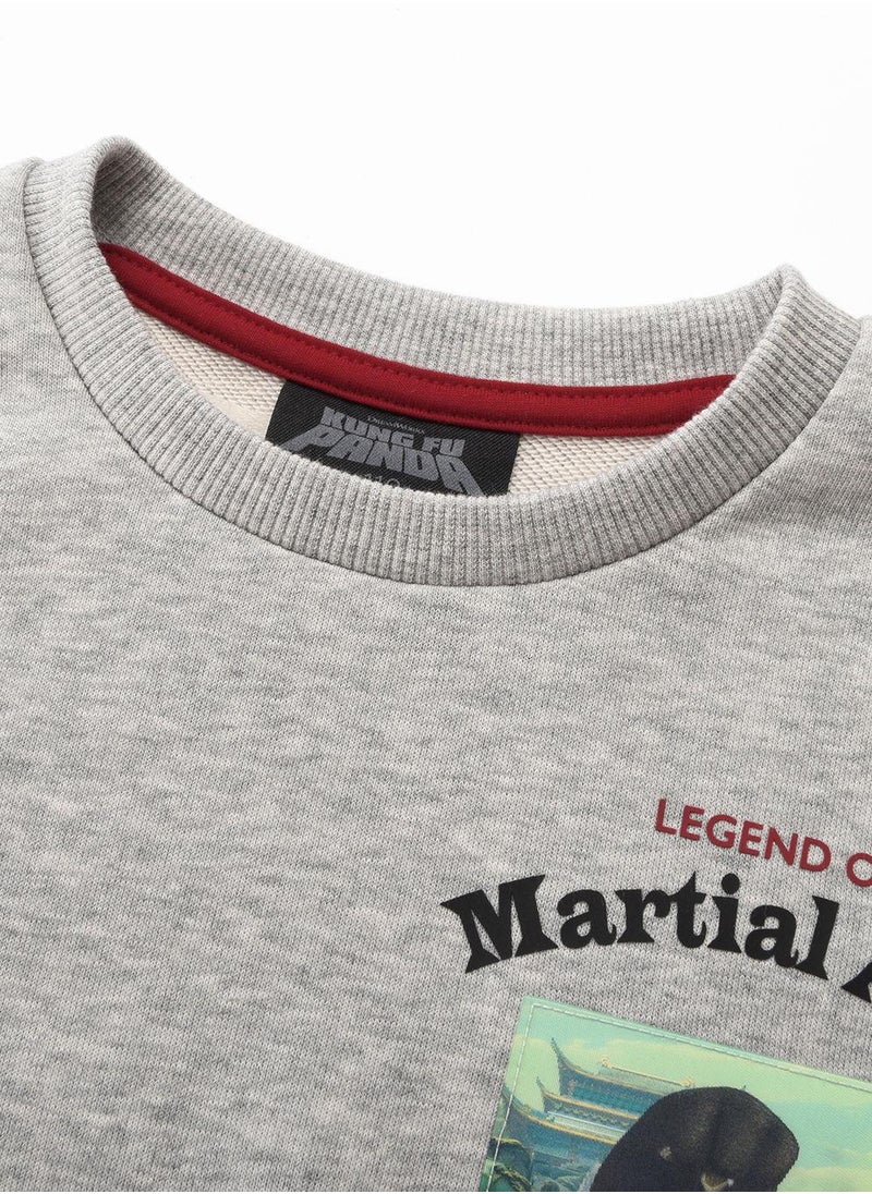 Kids Kung Fu Panda Series French Terry Crewneck Sweatshirt