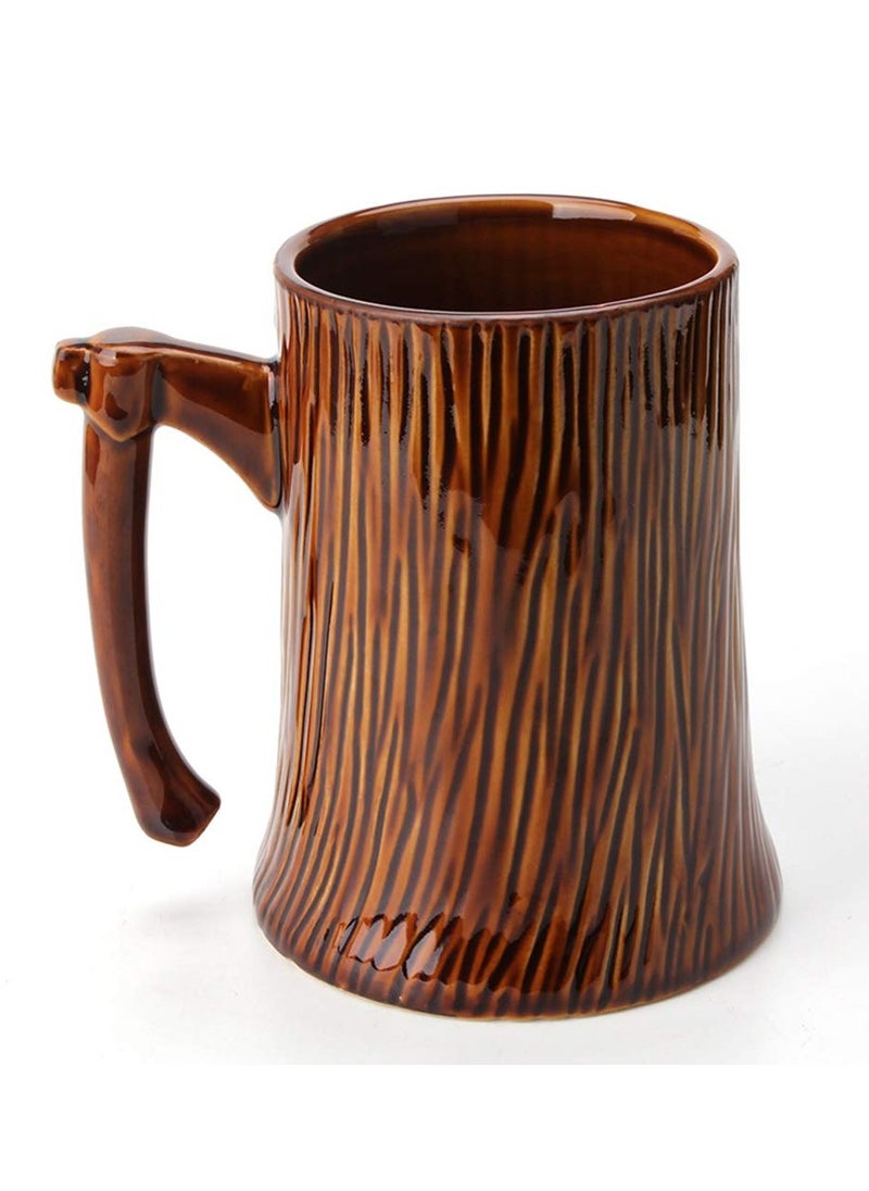 SYOSI Ceramic Funny Coffee Mug, Stump Axe Shape, Creative Breakfast Milk Water Coffee Cup, Office Birthday Coffee Gift Cup Present, 600ml