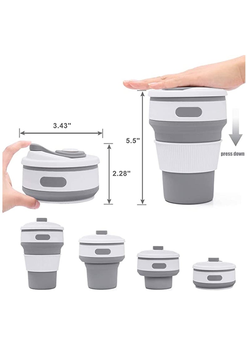 Coffee Cup, Silicone Collapsible Cup, Eco-Friendly Travel Cup, Food Grade Silicone Cup, Portable Cup, Reusable Cups, Leak Proof Folding Cup for Outdoor Camping Hiking