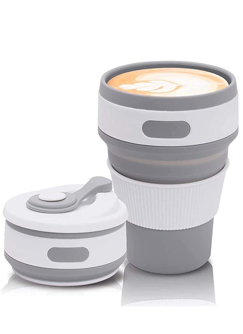 Coffee Cup, Silicone Collapsible Cup, Eco-Friendly Travel Cup, Food Grade Silicone Cup, Portable Cup, Reusable Cups, Leak Proof Folding Cup for Outdoor Camping Hiking