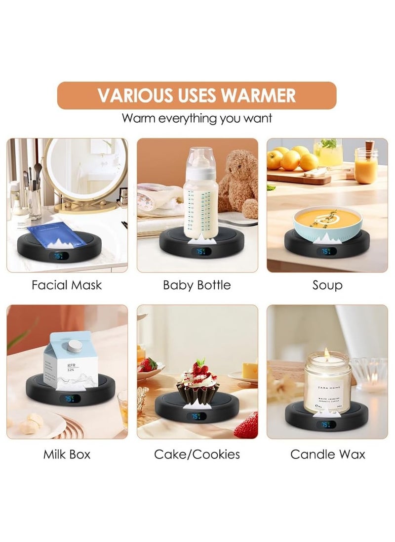 Smart Coffee Mug Warmer with 3 Temperature Settings, Temperature Display & Auto Shut Off - USB Beverage Warmer for Coffee, Tea, Milk, Candle (Cup Not Included) for Home Office Use.