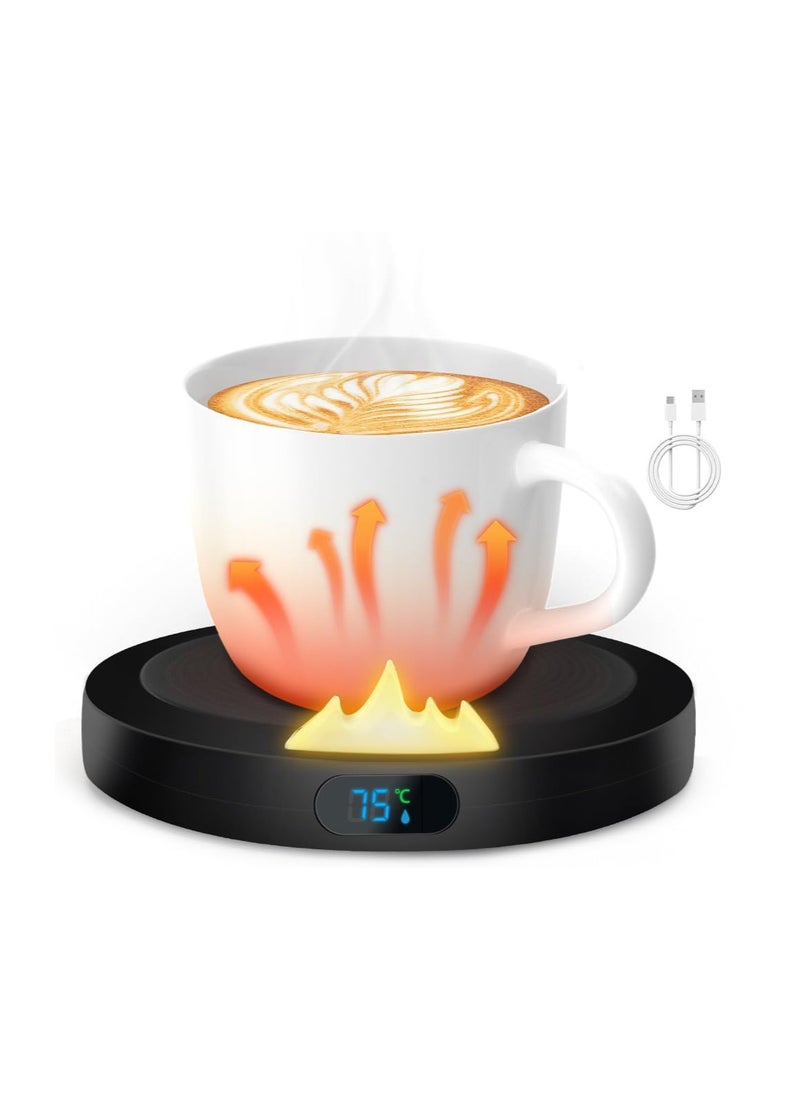 Smart Coffee Mug Warmer with 3 Temperature Settings, Temperature Display & Auto Shut Off - USB Beverage Warmer for Coffee, Tea, Milk, Candle (Cup Not Included) for Home Office Use.