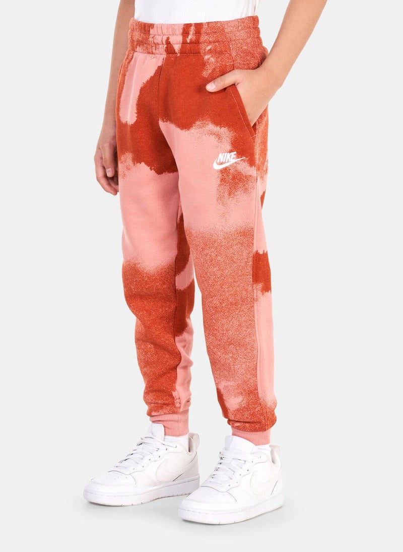Kids' Club Fleece Washed Allover Print Joggers