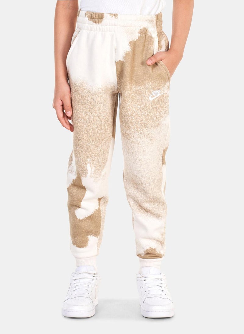 Kids' Club Fleece Washed Allover Print Joggers