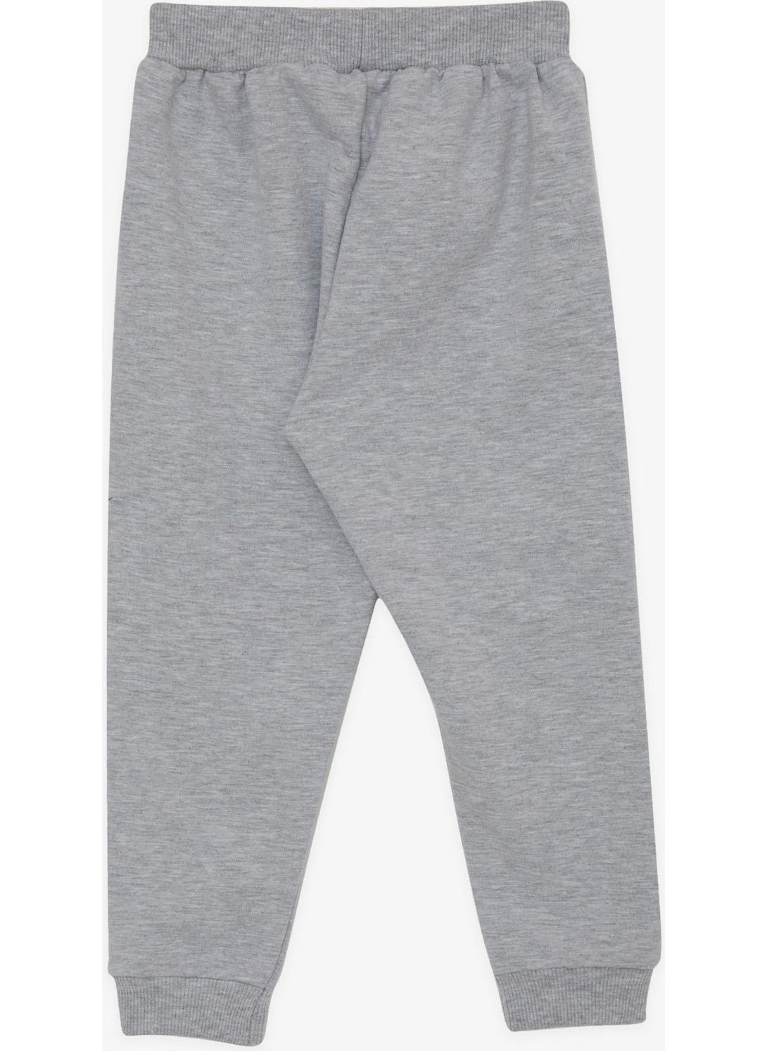 Girls' Sweatpants with Bunny Embroidery, Age 1-4, Light Gray Melange