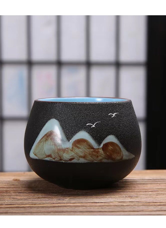 Set Of 5 Double Walled Ceramic Espresso Coffee Cup 5 Ceramic Espresso V60 Coffee/Tea Cups Arabic Mug Nice Packaging Used as Gift 130mL Each Multicolour