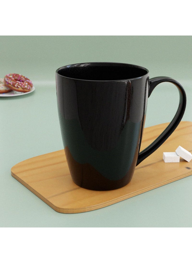 The Earth Store Black Shine Coffee Mug Set of 6 Ceramic Tea Mugs Microwave Safe Coffee MugsCeramic Tea Cups 280 ml Each
