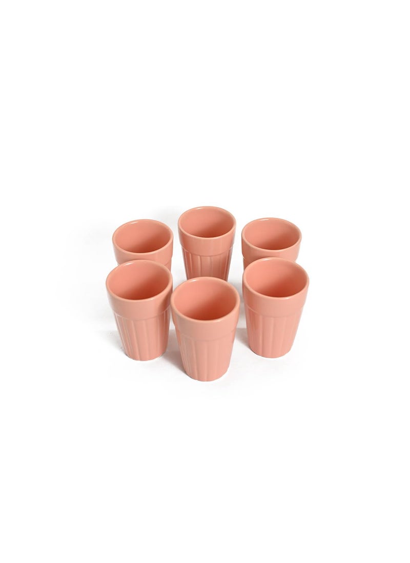 Meraki Mix Pink Cutting Chai Cup Ceramic Tea Cup Tea Cups Tea Set of 6 110 Ml