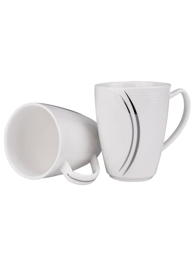 Deco Pride Bone Ash Free Tea Coffee Cup with 24k Real Gold Design Bend Over The Edge 100 Bone Ash Free Ceramic Cups Pack of 6 250 ml Platinum Design
