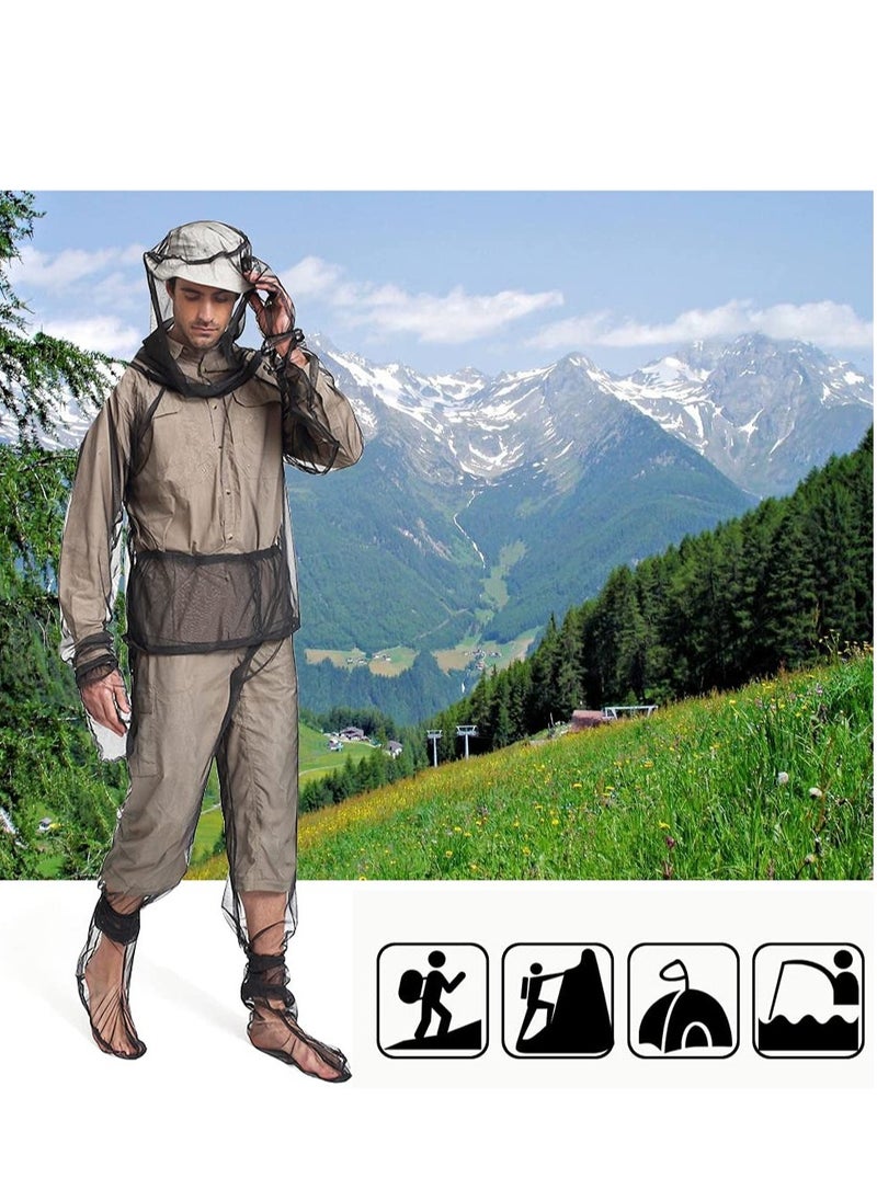 4 Piece Mosquito Net Suit Stay Protected from Mosquitoes Lightweight Breathable Mesh Clothing for Men Women Ideal for Fishing Hiking Camping Farming and Gardening