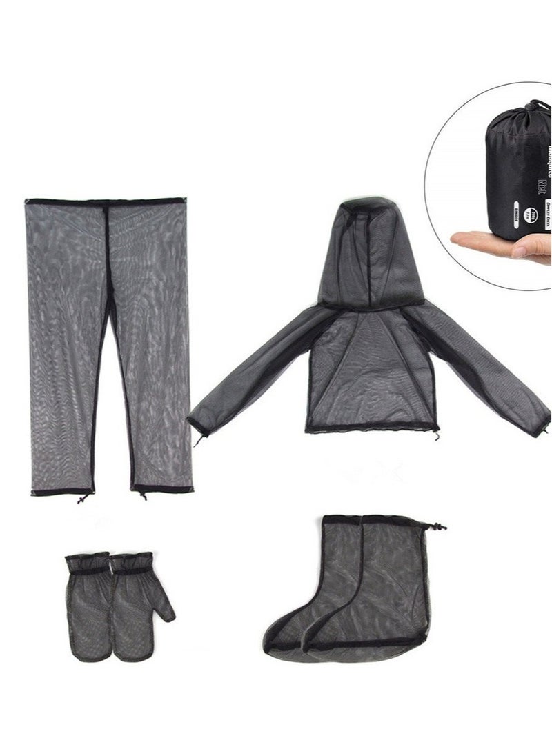 4 Piece Mosquito Net Suit Stay Protected from Mosquitoes Lightweight Breathable Mesh Clothing for Men Women Ideal for Fishing Hiking Camping Farming and Gardening