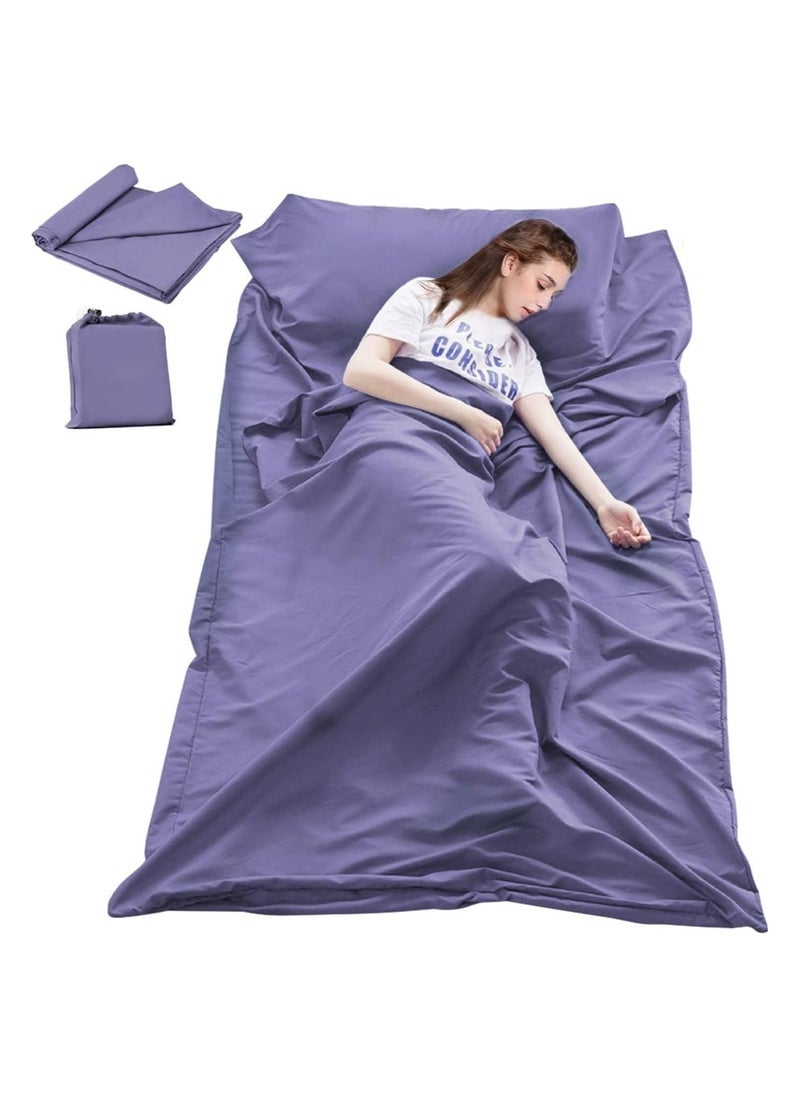 Lightweight Camping Sleeping Bag Liner, Compact Hotel Sheet for Youth Hostels and Picnics, Breathable and Roomy Design, Ideal for Adults (115*210cm)