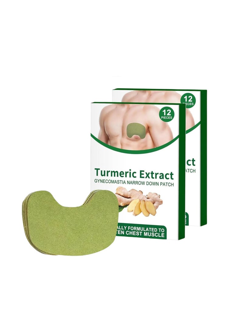 Gynecomastia Compress Patch, Gynecomastia Tightening Ginger Patch, Ginger Cream for Men, Tightening Chest Muscles with Natural Ingredients, Shrinks Men Chest Tightening Ginger Cellulite Patch (2 Set)
